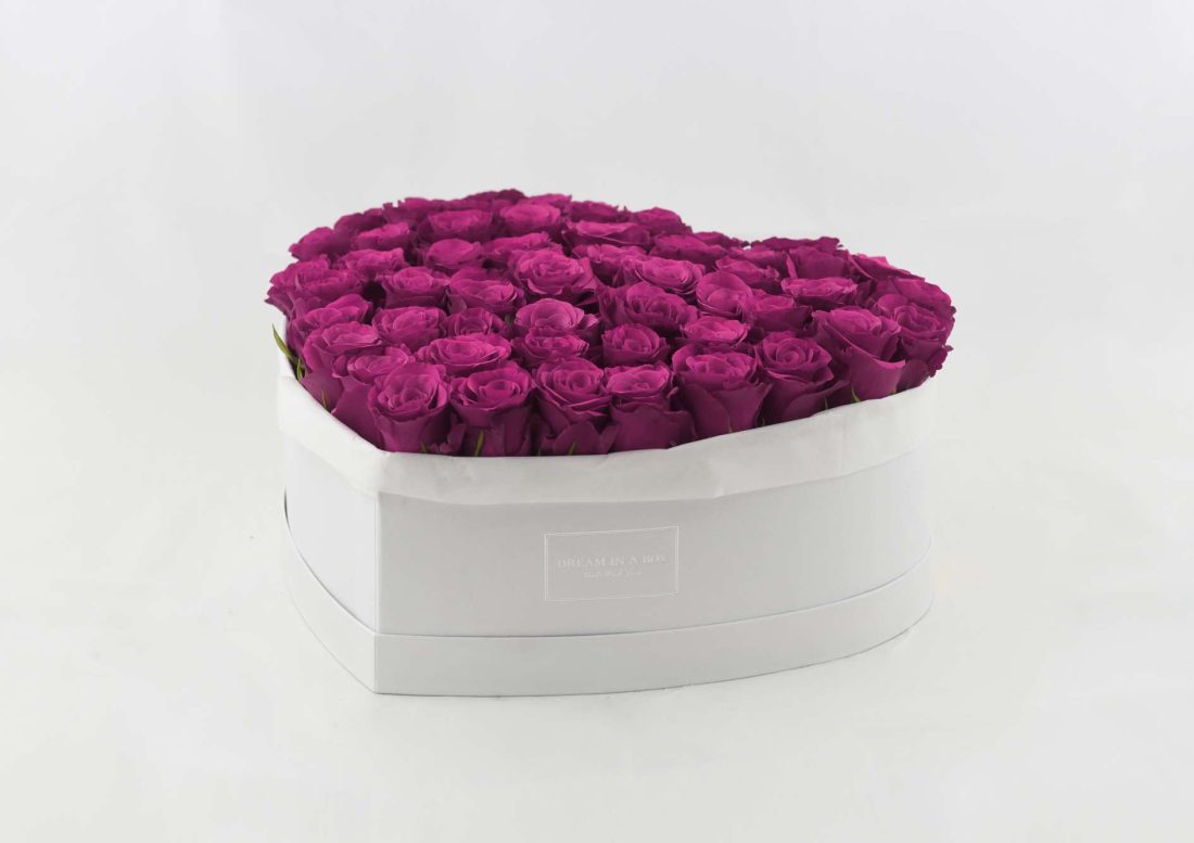 Dream of You - scatola bianca rose berry a incasso verticale
