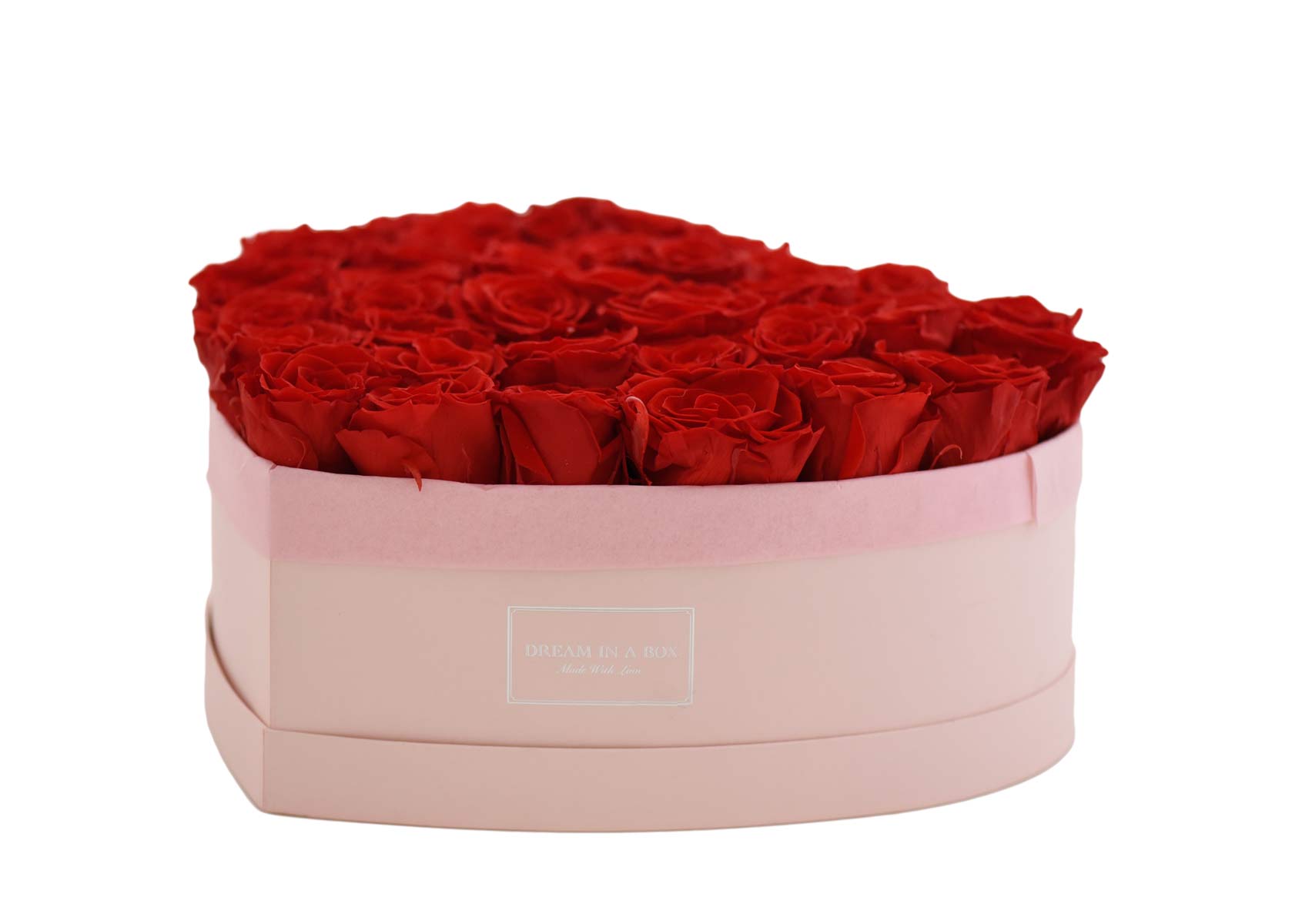 Scatola cuore di rose rosse